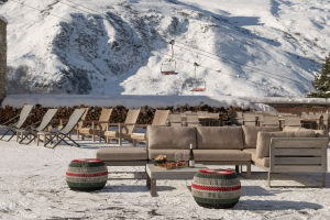 Terrasse restaurant vue sur les pistes, Brasserie Montagnarde Le Télémark - Les Ménuires